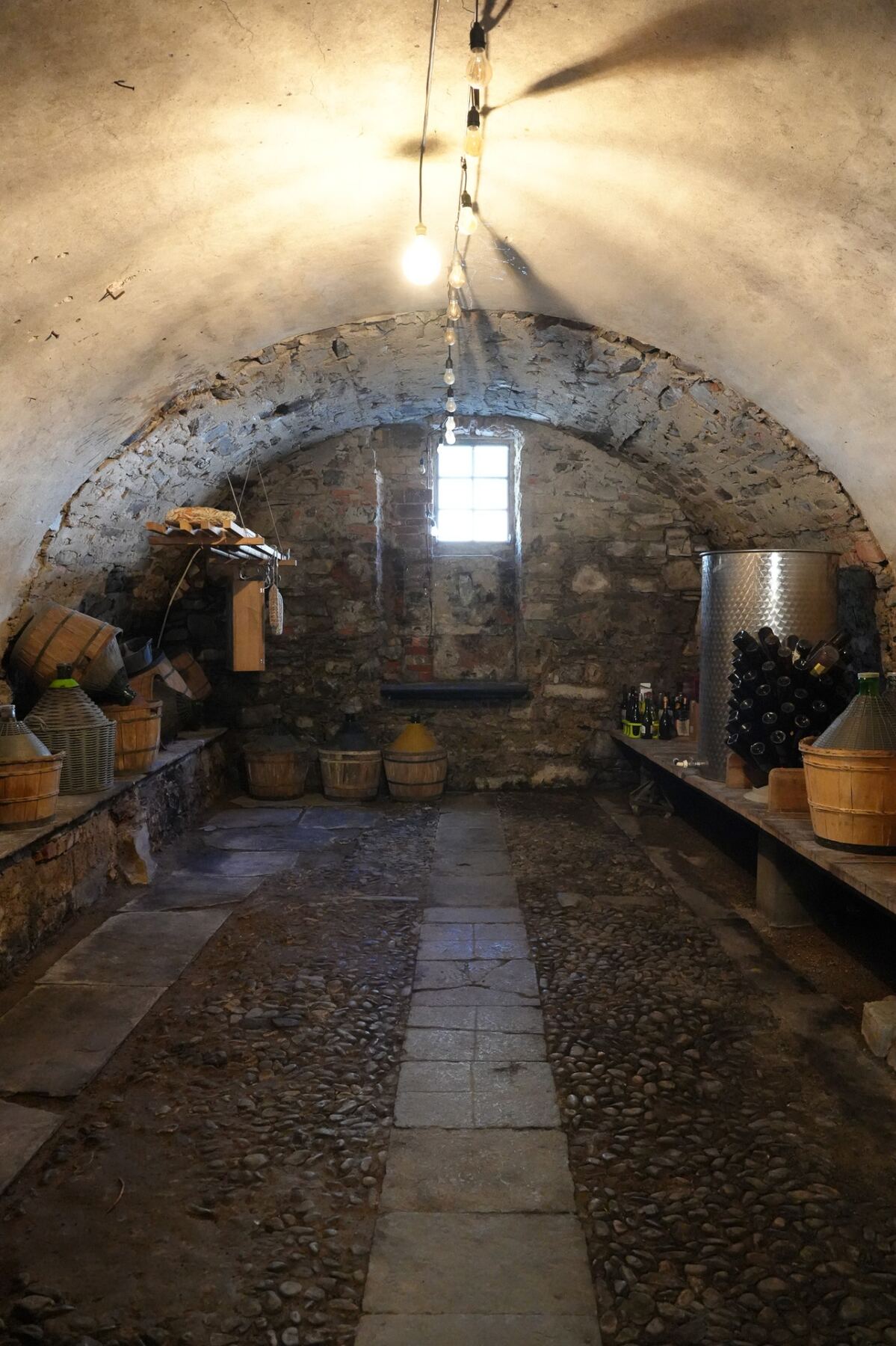A vaulted stone cellar